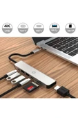7in1 Type-C HDMI Çevirici Hub Çoklayıcı Tablet-PC-Telefon-TV Adaptör HDMI 4K/USB/TF/SD/TYPEC Giriş - 3