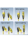 65W Çok Fonksiyonlu 4'ü Bir arada USBC-TypeC-Lighting Şarj Kablo PD  Hızlı Şarj ve Veri Transfer thumbnail 2