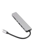7in1 Type-C HDMI Çevirici Hub Çoklayıcı Tablet-PC-Telefon-TV Adaptör HDMI 4K/USB/TF/SD/TYPEC Giriş - 7