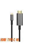 Type-C HDMI Dönüştürücü Telefon Tablet Uyumlu Görüntü Aktarım Televizyon Kablosu 4K HDMI 180cm - 1