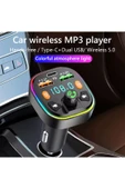 Bluetooth Araç Kiti Araç Fm Transmitter Şarj USB TypeC MP3 PD Flash Için Uygun Çakmaklık Giriş - 6