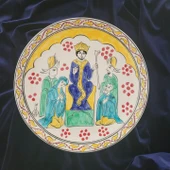 İsa Mesih'in Vaazı 25x25 cm El Boyama İznik Çini Tabak thumbnail 2