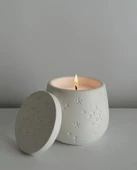 Yıldız desenli Kapaklı kokulu soya wax Mum - 1