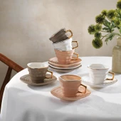 Schafer Vogue 6 Kişilik Kahve Fincan Seti-12 Parça-Çok Renkli - 1