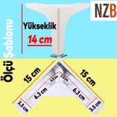 Mobilya Tv Ünitesi Çekyat Koltuk Kanepe Destek Ayağı 14 Cm Beyaz Baza Ayakları M8 6'lı Set thumbnail 2