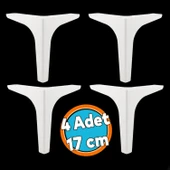 Mobilya Kanepe Sehpa TV Ünitesi Koltuk Ayağı 17 cm Beyaz Baza Ayak 4 Adet thumbnail 1