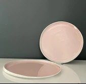 TANTİTONİ SKY PEMBE PORSELEN 2 Lİ SERVİS TABAĞI SETİ 28,7 CM - 1
