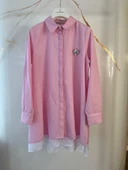 AKSESUAR DETAYLI ÇİZGİLİ GÖMLEK - 2