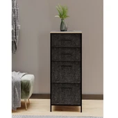 Çok Amaçlı Dolap 4 Çekmeceli  Komodin Sehpa Füme 1611 - 3