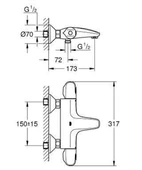 Grohe Grohtherm 1000 New Termostatik Banyo Bataryası - 34155003 - 4
