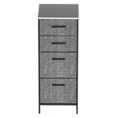 Çok Amaçlı Dolap 4 Çekmeceli  Komodin Sehpa Füme 1611 - 4