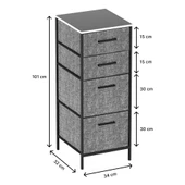 Çok Amaçlı Dolap 4 Çekmeceli  Komodin Sehpa Füme 1611 - 6