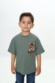 Toontoy Erkek Çocuk Rules Şapkalı Ayı Baskılı Tişört - 5