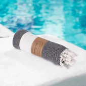 Homedius %100 Pamuk Siyah-Gri Elmas Peştemal 2'li - 100x180 cm - 4