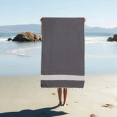 Homedius %100 Pamuk Siyah-Gri Elmas Peştemal 2'li - 100x180 cm - 2