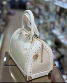 Tek Bölmeli Metal Boncuk İşlemeli İthal El Ve Omuz Çantası Bej thumbnail 2