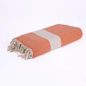 Homedius %100 Pamuk Bej-Turuncu Elmas Peştemal 2'li - 100x180 cm - 5