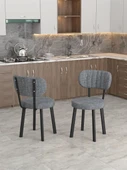 Azra 70x110cm Atlantik Mutfak Masası, Mutfak Masası Takımı, Yemek Masası, 4 Koyu Gri Sandalye - 4