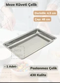 Çelik Meze Küveti 48 cm Paslanmaz Çelik Tabak - 1