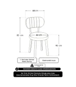 Azra 70x110cm Atlantik Mutfak Masası, Mutfak Masası Takımı, Yemek Masası, 4 Kahverengi Sandalye - 6