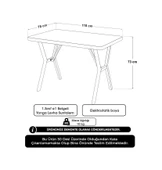 Azra 70x110cm Atlantik Mutfak Masası, Mutfak Masası Takımı, Yemek Masası, 4 Koyu Gri Sandalye - 6