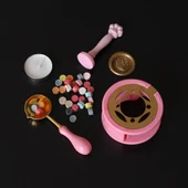 Çiçek Desenli 5 Parça Mum Mühür Seti thumbnail 2