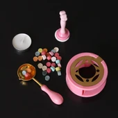 Çiçek Desenli 5 Parça Mum Mühür Seti thumbnail 1