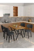 Azra 70x110cm Atlantik Mutfak Masası, Mutfak Masası Takımı, Yemek Masası, 4 Antrasit Sandalye - 2