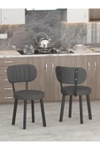 Azra 70x110cm Atlantik Mutfak Masası, Mutfak Masası Takımı, Yemek Masası, 4 Antrasit Sandalye - 5