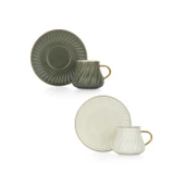 Schafer Glossy 6 Kişilik Kahve Fincan Seti 12 Parça-Asorti03 - 1