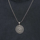 Gümüş Viking Pusula Erkek Kolye SL10789 thumbnail 2
