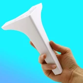 Mobilya Kanepe Sehpa TV Ünitesi Koltuk Ayağı 19 cm Beyaz Baza Ayak 4 Adet thumbnail 3