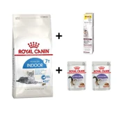 Royal Canin İndoor 7+ Yaşlı Kuru Kedi Maması 1,5 Kg + 2 Adet RC Yaş Mama 85 gr + 20 gr GimCat Malt - 1