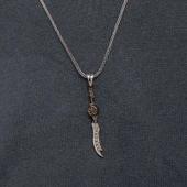 Gümüş Desenli Zülfikar Erkek Kolye SL10794 thumbnail 4