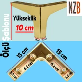 Mobilya Kanepe Sehpa TV Ünitesi Koltuk Ayağı 10 cm Altın Gold Baza Ayak 4 Adet thumbnail 2