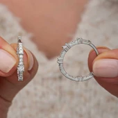 Gümüş Zirkon Taşlı Halka Kadın Küpe  SL10761 thumbnail 2