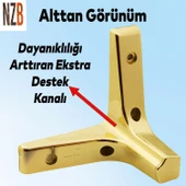 Mobilya Kanepe Sehpa TV Ünitesi Koltuk Ayağı 10 cm Altın Gold Baza Ayak 4 Adet thumbnail 3