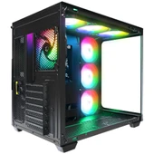 Rampage LOOPY PLUS Siyah 7*12cm ARGB Fan 950W 80 Plus Standart Temperli Cam Kumandalı ATX Mid-T Gaming Oyuncu Kasası - 6