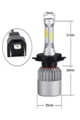 H4 SOĞUTMALI LED ZENON LED XENON 3 YÖNLÜ KISA UZUN FAR AMPULÜ 12V 36W 7200 LÜMEN - 4