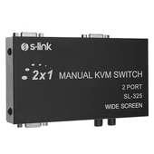S-LINK 2port SL-325 VGA+PS2 1.8m M/M Kablolu Manuel Kvm Switch - 3