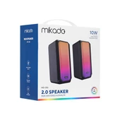 MIKADO MD-356 2.0 5Wx2CH RGB Ledli Siyah USB Multimedia Oyuncu Speaker Hoparlör thumbnail 5