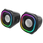 MIKADO MD-180 2.0 3W*2 Siyah RGB Aydınlatmalı USB + 3.5mm USB 5V Speaker Hoparlör - 3