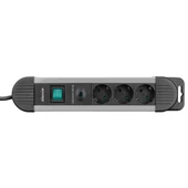 S-LINK Swapp SPGKS03 1.5m 3G1.5mm2 900 Joule 3-lü Akım Kor. Gri Priz Çoklayıcı - 3