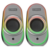RAMPAGE RMS-X3 2.0 6W Bluetooth Özellikli Siyah Multimedia RGB Işıklı Gaming USB Speaker - 3