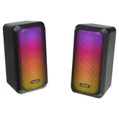 MIKADO MD-356 2.0 5Wx2CH RGB Ledli Siyah USB Multimedia Oyuncu Speaker Hoparlör thumbnail 4