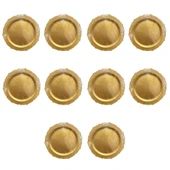 Omeyva Davet Parti Sunum Doğum Günü Altın Renkli Sert Plastik Mika Tabak - 22 Cm. -6 Adetlik 10 Paket thumbnail 2