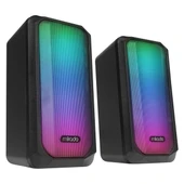 MIKADO MD-356 2.0 5Wx2CH RGB Ledli Siyah USB Multimedia Oyuncu Speaker Hoparlör thumbnail 1