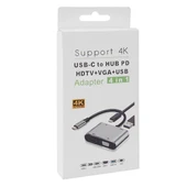 HYTECH HY-USBC22 Type C-HDMI-VGA-USB 3.0 4K Çevirici Görüntü Adaptörü thumbnail 3