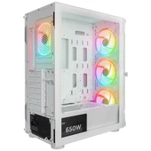 RAMPAGE 650W 80+ PROLIX MESH 4-RGB FANLI GAMING MID-TOWER PC KASASI BEYAZ - 4