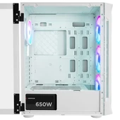 RAMPAGE 650W 80+ PROLIX MESH 4-RGB FANLI GAMING MID-TOWER PC KASASI BEYAZ - 3